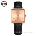 Hannah Martin Watch Women 1 Set Bracelet Japan Movement Simple Fashion Ladies Watch Rose Gold Steel Mesh Square Dial Reloj Mujer